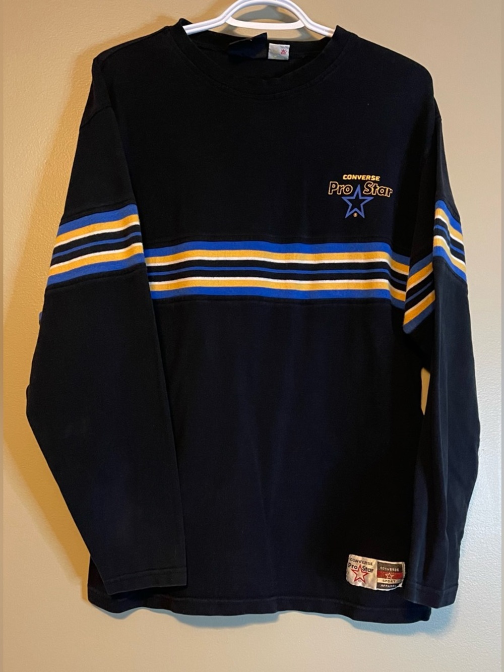 Vintage 90s-Y2K Converse Pro Star Cotton Woven Rugby Striped Long Sleeve